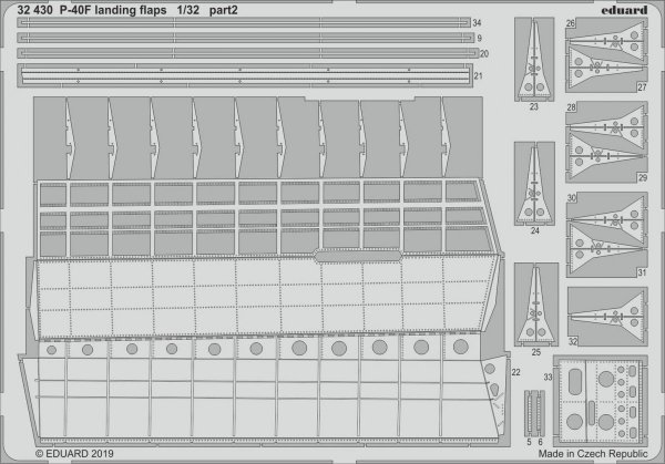 Eduard 32430 P-40F landing flaps 1/32 TRUMPETER