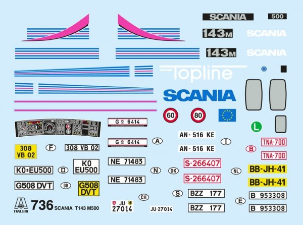 Italeri 0736 SCANIA T 143M 500 Topline 1/24