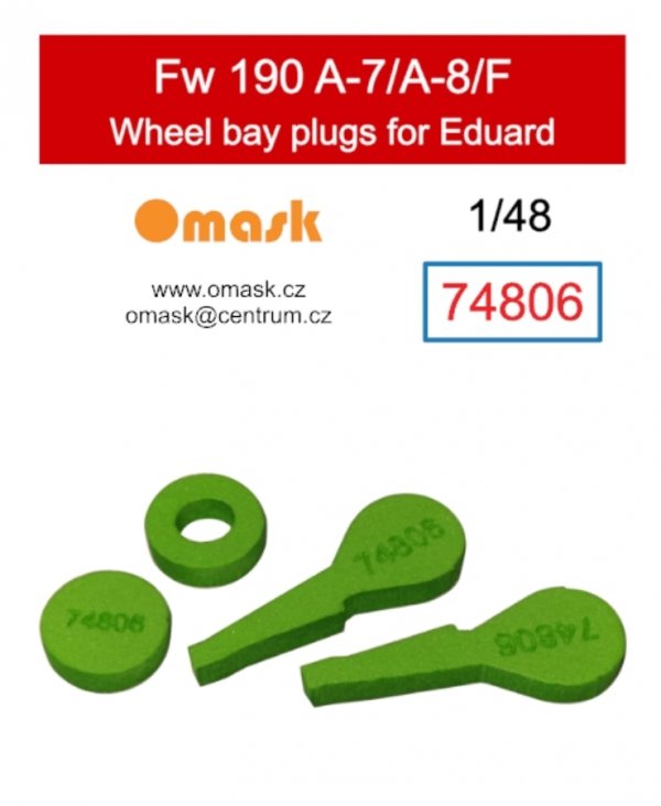 Omask 74806 Fw 190 A-7/A-8/F wheel bay plugs (for Eduard) 1/48