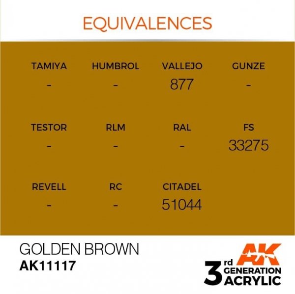 AK Interactive AK11117 GOLDEN BROWN – STANDARD 17ml