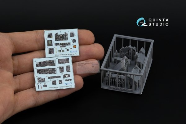 Quinta Studio QDS+48486 F-4N Phantom II 3D-Printed &amp; coloured Interior on decal paper (Academy) (Small version) (with 3D-printed resin parts) 1/48