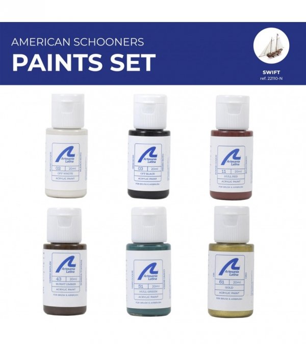 ARTESANIA LATINA 277PACK9 Zestaw farb akrylowych 6x20 ml - American schooners