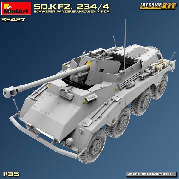 MiniArt 35427 Sd.Kfz. 234/4 SCHWERER PANZERSPÄHWAGEN 7,5 cm. INTERIOR KIT 1/35