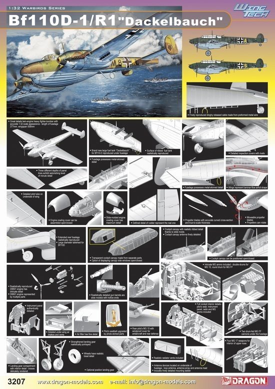 Dragon 3207 Bf110D-1/R1 Dackelbauch (1:32)