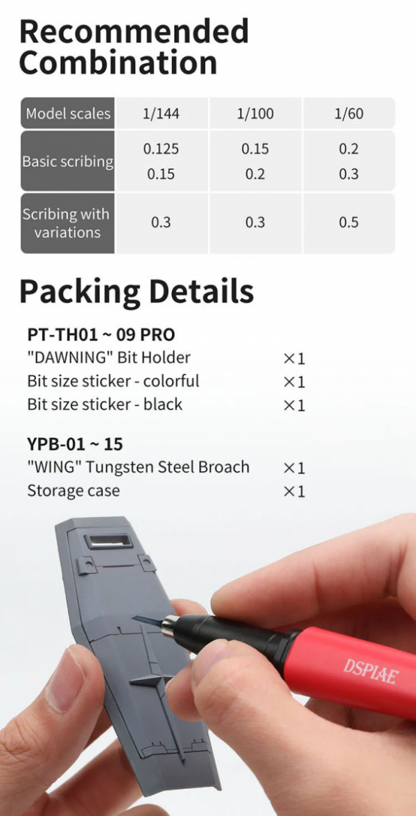 DSPIAE PT-TH05 PRO WING Tungsten Steel Push Broach (Cyan)