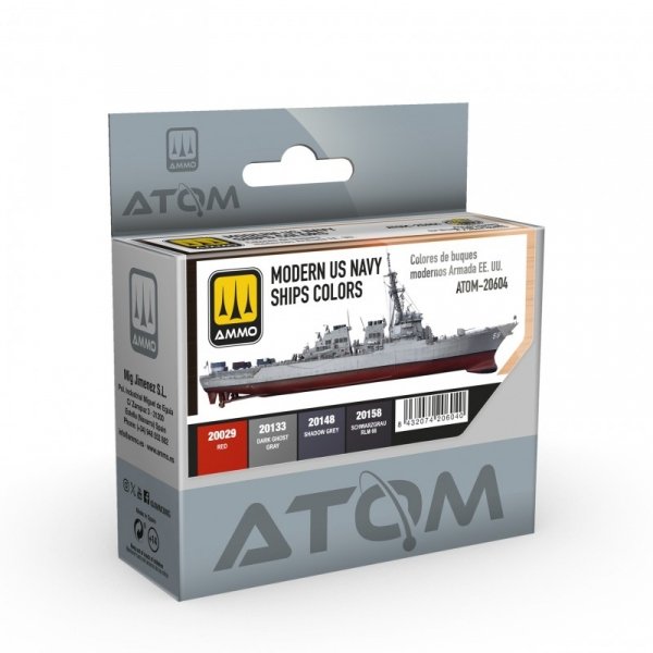 AMMO by Mig Jimenez 20604 ATOM Modern US Navy Ships colors Set 4x20ml