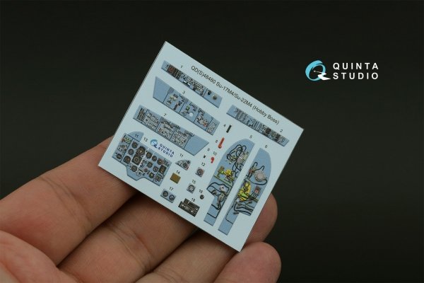 Quinta Studio QDS-48480 Su-17M4/Su-22M4 3D-Printed &amp; coloured Interior on decal paper (Hobby Boss) (Small version) 1/48