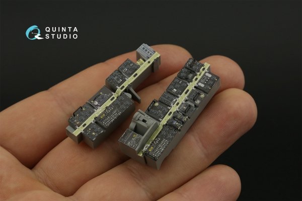 Quinta Studio QD35117 AH-64D Extended forward avionics bays 3D-Printed &amp; coloured Interior on decal paper (Meng) 1/35
