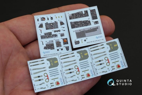 Quinta Studio QD48132 F-4S 3D-Printed &amp; coloured Interior on decal paper (for ZM SWS kit) 1/48