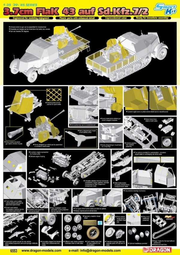 Dragon 6553 3.7cm FlaK 43 auf Sd.Kfz.7/2 (1:35)