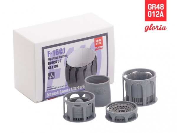 Gloria GR48012A F-16CJ F110-GE Exhaust Nozzle &amp; Afterburner OPEN TAMIYA 1/48
