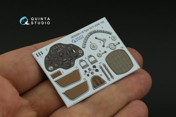 Quinta Studio QD32205 I-16 Type 10/17 3D-Printed coloured Interior on decal paper (ICM) 1/32