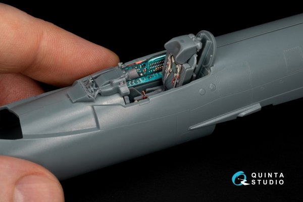 Quinta Studio QD+48552 MiG-21R (green cockpit panels) 3D-Printed &amp; coloured Interior on decal paper (Eduard) (with 3D-printed resin parts) 1/48