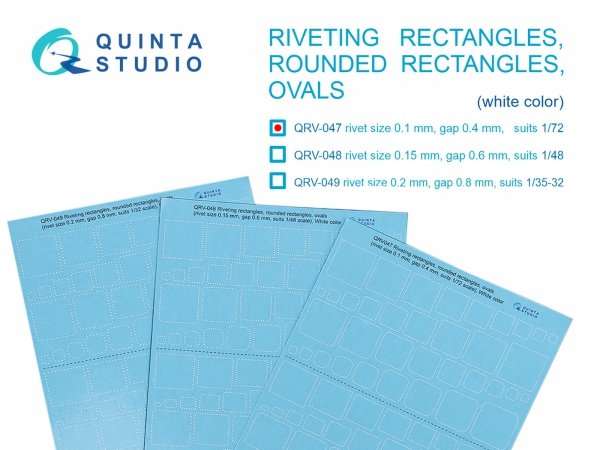 Quinta Studio QRV-047 Triple riveting rows (rivet size 0.25 mm, gap 1.0 mm, suits 1/24 scale), Black color, total length 3.2 m/10.5 ft 1/72