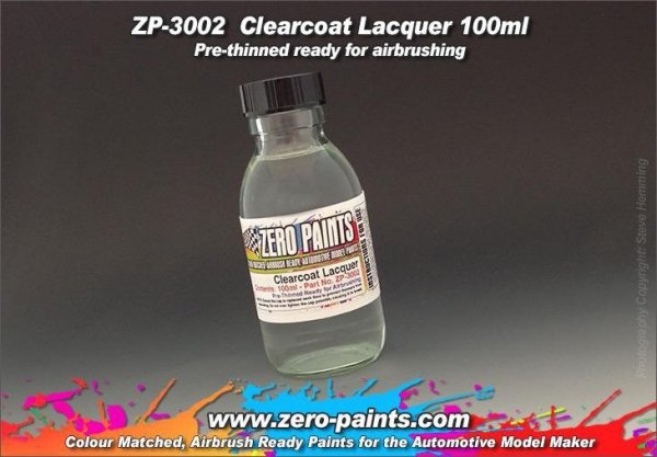 Zero Paints ZP-3002 Clearcoat Lacquer 100ml - Pre-thinned ready for Airbrushing