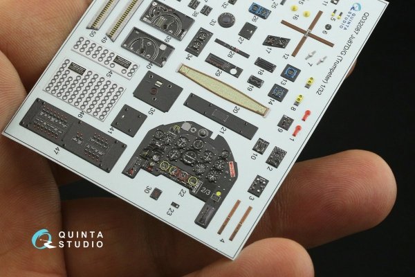 Quinta Studio QD32087 Ju87 D/G 3D-Printed &amp; coloured Interior on decal paper (Trumpeter) 1/32