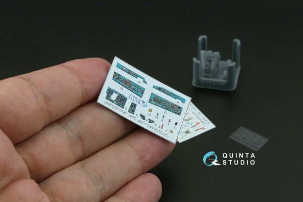Quinta Studio QD+72259 MiG-21MF (Gorkiy plant) 3D-Printed &amp; coloured Interior on decal paper (Eduard) (with 3D-printed resin parts) 1/72