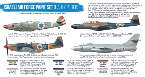 Hataka HTK-BS34 Israeli Air Force Paint Set (Early Period) (6x17ml)