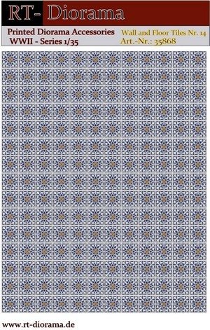RT-Diorama 35868 Printed Accessories: Wall and Floor Tiles Nr.14 1/35