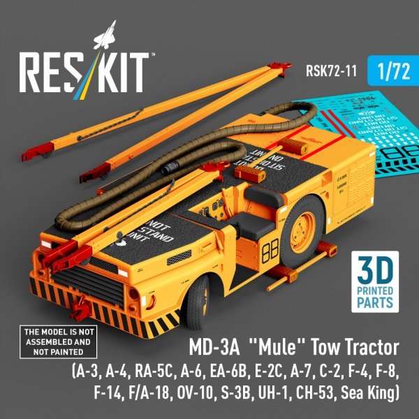 RESKIT RSK72-0011 MD-3A "Mule" Tow Tractor (3D Printed model kit) 1/72