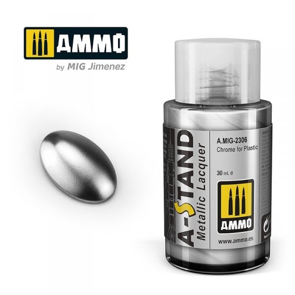 Ammo of Mig 2306 A-STAND Chrome for Plastic 30ml