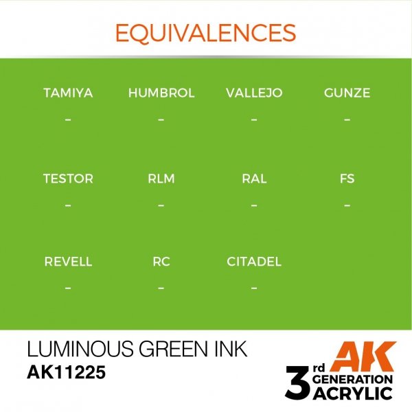 AK Interactive AK11225 LUMINOUS GREEN – INK 17ml