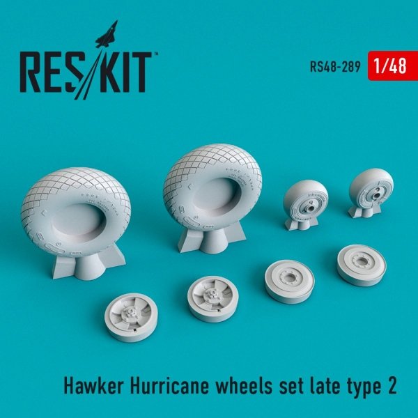 RESKIT RS48-0289 HAWKER HURRICANE WHEELS SET LATE TYPE 2 1/48