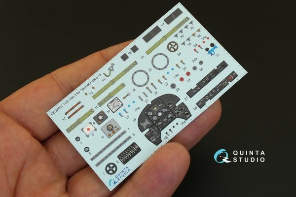 Quinta Studio QD32007 Yak-3 3D-Printed &amp; coloured Interior on decal paper (for Special Hobby kit) 1/32