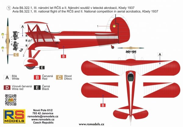 RS Models 94019 Avia Bs.322-1 Limited Edition 1/72