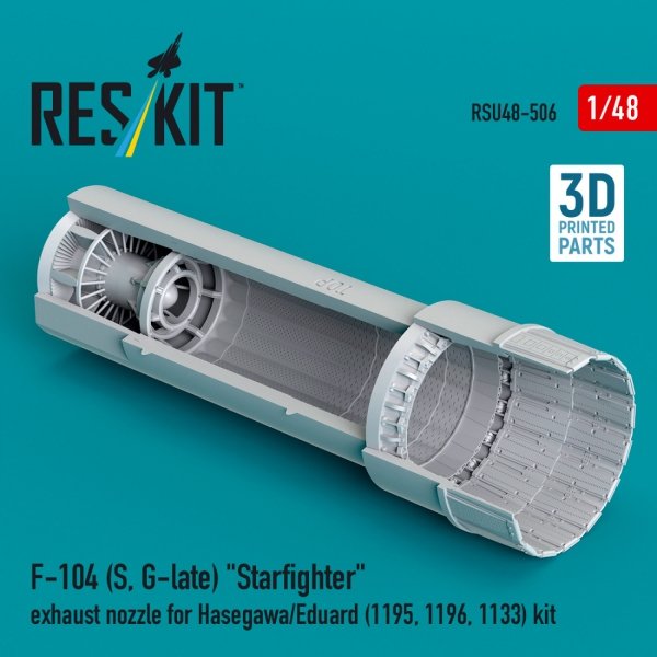 RESKIT RSU48-0506 F-104 (S, G-late) "Starfighter" exhaust nozzle for Hasegawa/Eduard (1195, 1196, 1133) kit (3D Printed) 1/48