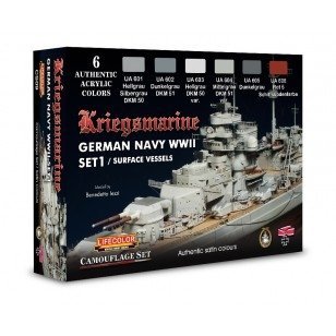 Lifecolor CS09 Acrylic paint set German Navy Set 1 6x22ml