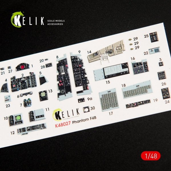 KELIK K48027 F-4B INTERIOR 3D DECALS FOR TAMIYA KIT 1/48