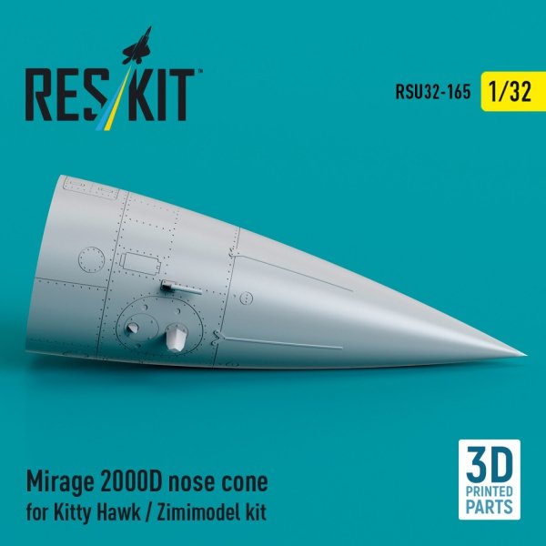 RESKIT RSU32-0165 Mirage 2000D nose cone for Kitty Hawk / Zimimodel kit (3D Printed) 1/32