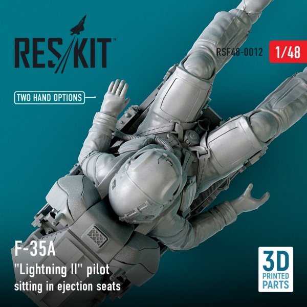 RESKIT RSF48-0012 F-35A &quot;LIGHTNING II&quot; PILOT SITTING IN LATE MODIFICATION EJECTION SEATS (TYPE 1) (3D PRINTED) 1/48