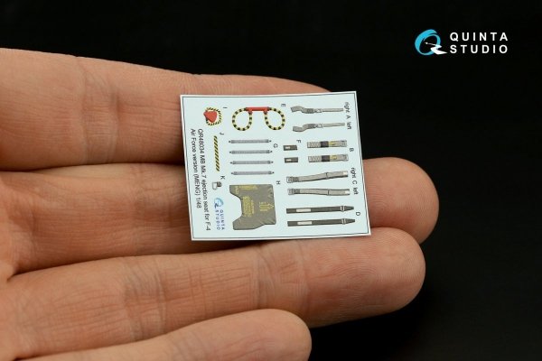 Quinta Studio QD+48370 F-4E late without DMAS 3D-Printed &amp; coloured Interior on decal paper (Meng) (with 3D-printed resin parts) 1/48