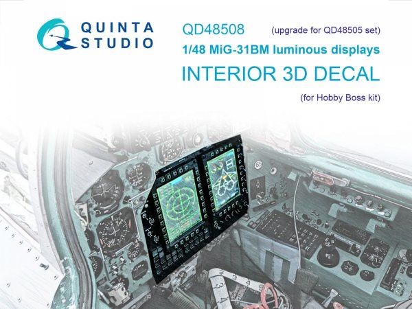 Quinta Studio QD48508 MiG-31BM luminous displays for QD48505/QDS-48505 sets (Hobby Boss) 1/48