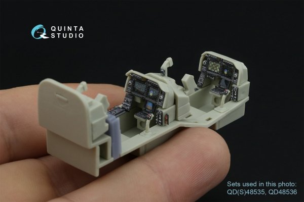 Quinta Studio QD48536 AH-1Z Zulu Cobra/Viper luminous displays 3D-Printed &amp; coloured Interior on decal paper (KittyHawk) 1/48