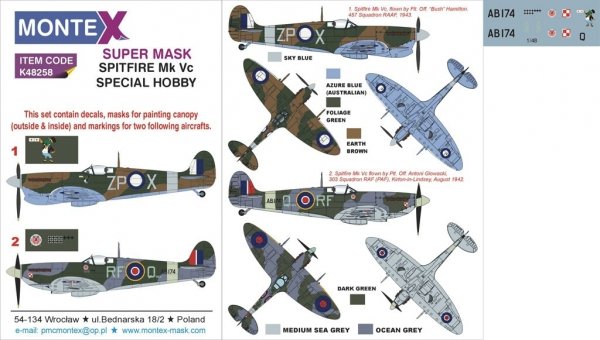 Montex K48258 SPITFIRE Mk Vc 1/48