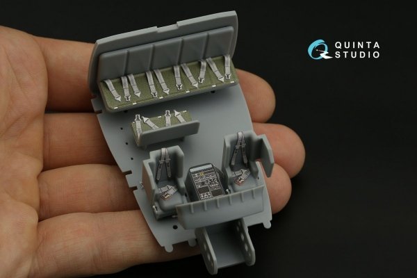 Quinta Studio QD48286 UH-1C 3D-Printed &amp; coloured Interior on decal paper (HobbyBoss) 1/48