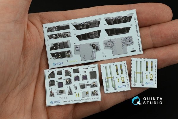 Quinta Studio QD48243 F/A-18F late / EA-18G 3D-Printed &amp; coloured Interior on decal paper ( Meng ) 1/48