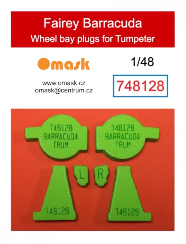 Omask 748128 Fairey Barracuda wheel bay foam plugs (for Trumpeter) 1/48