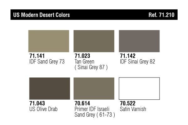 Vallejo 71210 IDF Army Colors 1957 (6x17ml)