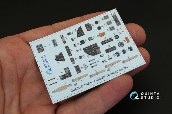 Quinta Studio QD48100 IL-4 3D-Printed &amp; coloured Interior on decal paper (for Xuntong kit) 1/48