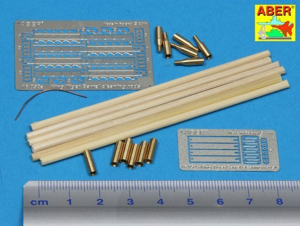 Aber 16052 Barrel cleaning rods with brackets for Tiger II (1:16)