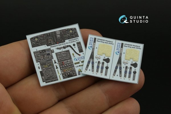 Quinta Studio QDS-48431 Westland Sea King HU.5 3D-Printed &amp; coloured Interior on decal paper (Airfix) (Small version) 1/48