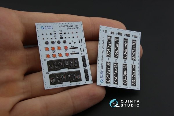 Quinta Studio QD35016 Ural-4320 3D-Printed &amp; coloured Interior on decal paper (for Zvezda kit) 1/35