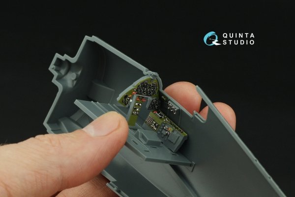 Quinta Studio QD48330 F6F-3 Hellcat 3D-Printed &amp; coloured Interior on decal paper (Eduard) 1/48