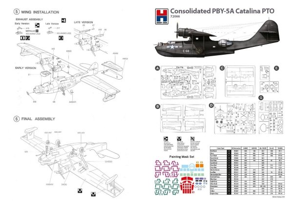 Hobby 2000 72066 Consolidated PBY-5A Catalina PTO ( Academy + CARTOGRAF + MASKI) 1/72