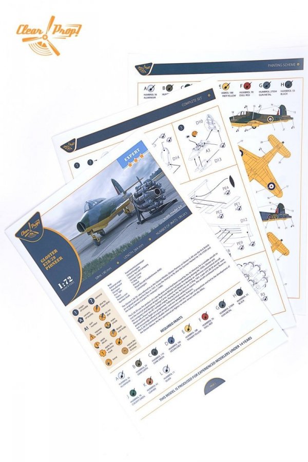 Clear Prop! CP72001 GLOSTER E28/39 PIONEER EXPERT KIT 1/72