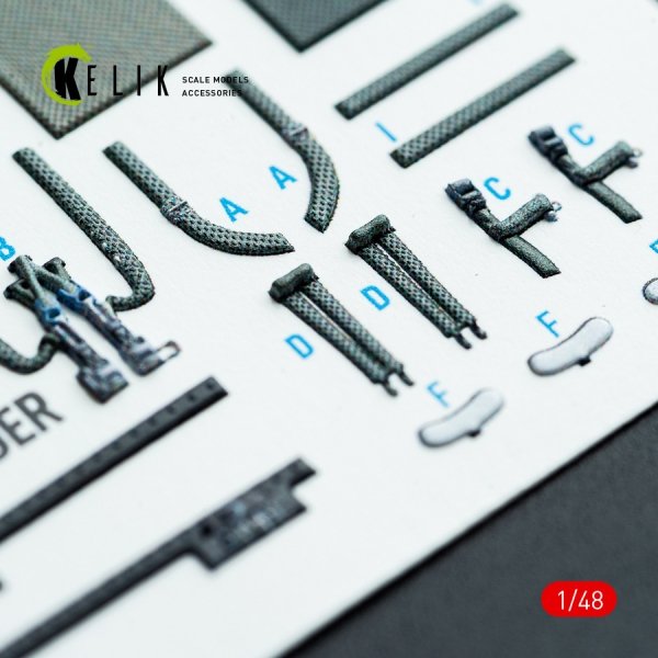 Kelik K48003 F-8J Crusader - interior 3D decals for Hasegawa kit 1/48
